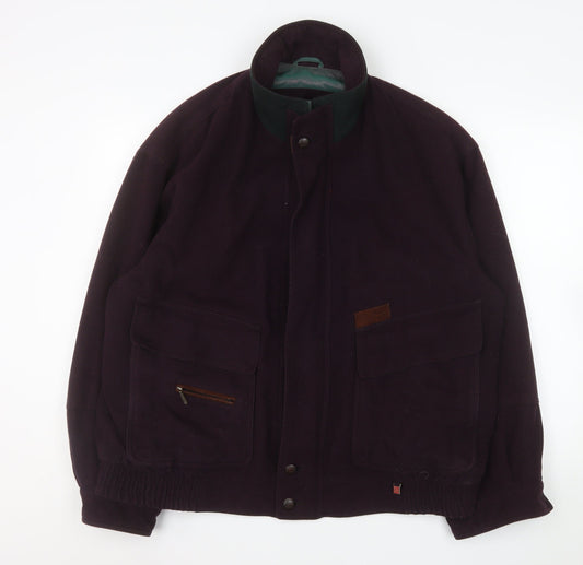 Bush Sportswear Men's Brown Wool Bomber Jacket Size 54 Regular