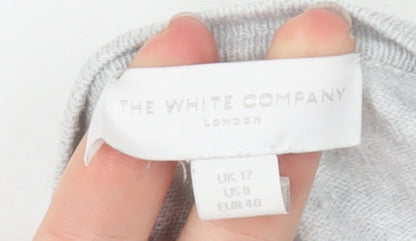 Womens UK Size 12 The White Company Grey Cardigan Jumper