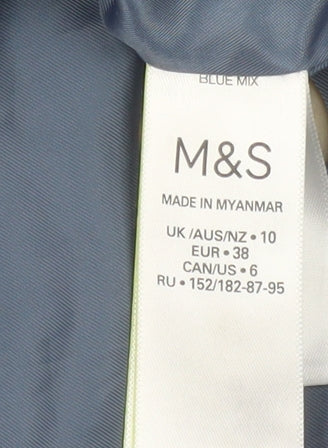 Womens UK Size 10 Marks and Spencer Blue Basic Jacket