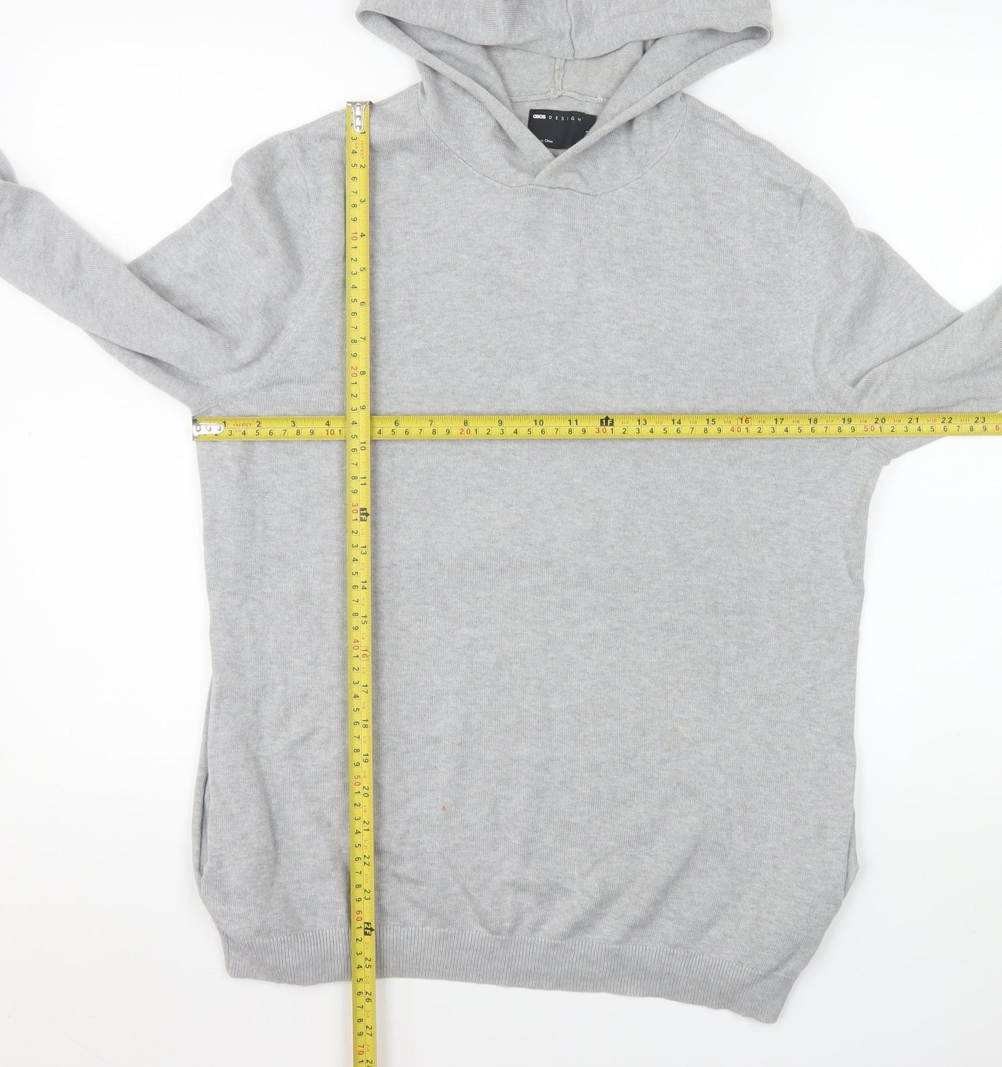 Mens UK Size S ASOS DESIGN Grey Pullover Hoodie