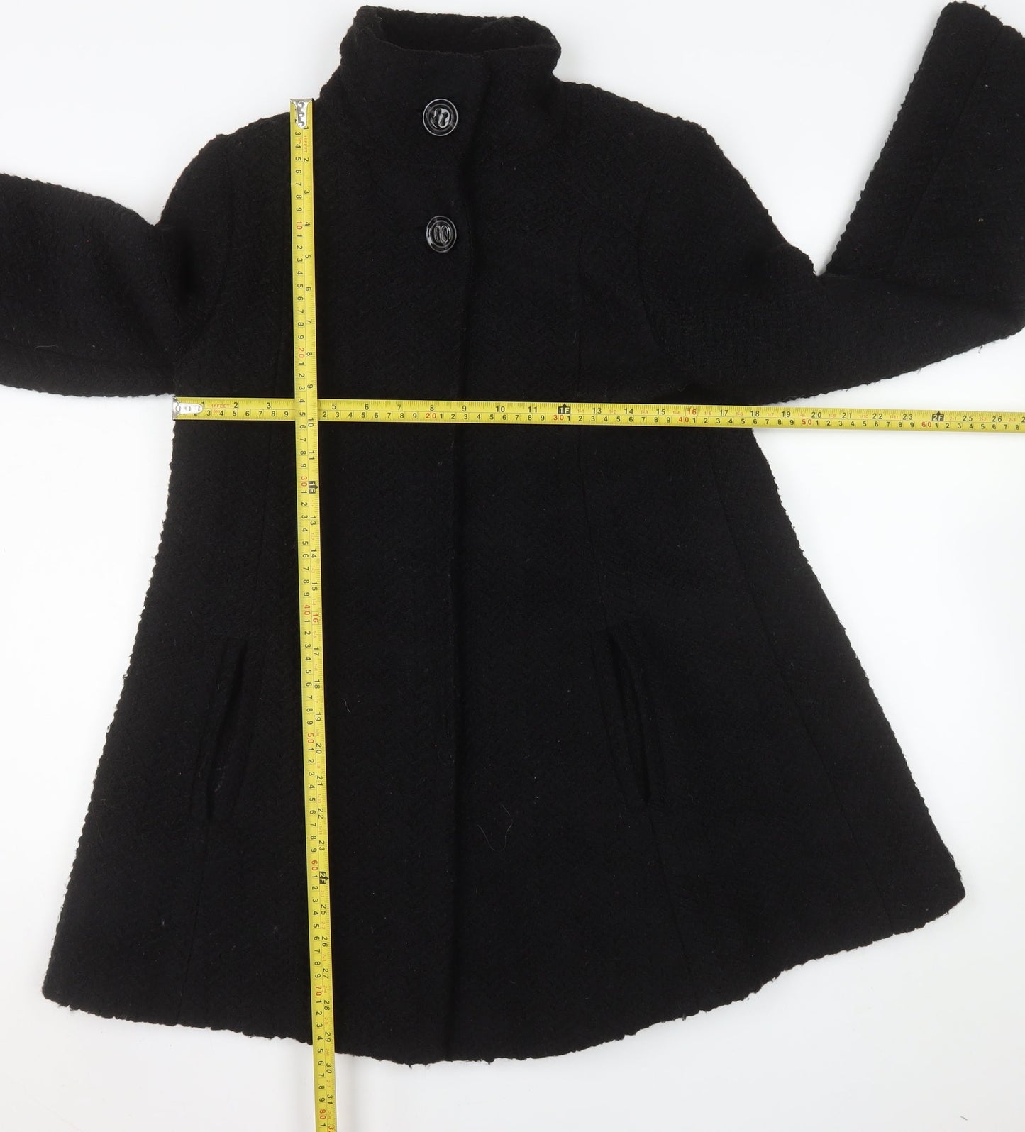 Womens UK Size 8 Monsoon Black Overcoat