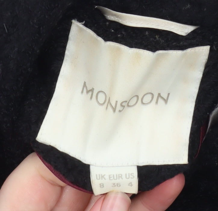 Womens UK Size 8 Monsoon Black Overcoat