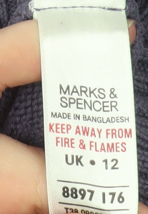 Womens UK Size 12 Marks and Spencer Purple Pullover Jumper