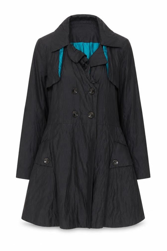 Womens UK Size 8 NEXT Black Trench Coat