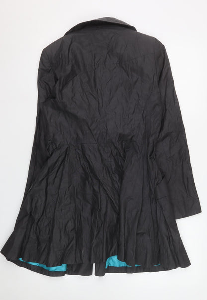 Womens UK Size 8 NEXT Black Trench Coat