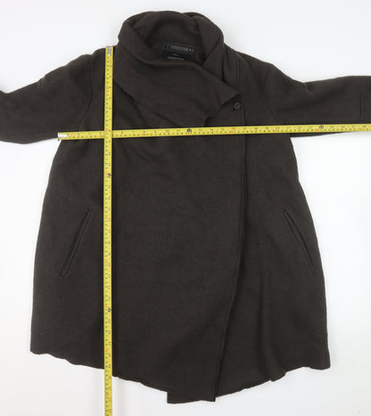 Womens UK Size 10 AllSaints Brown Overcoat