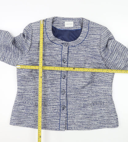 Eastex Women’s Blue Striped Woven Lined Blazer Jacket Size 16