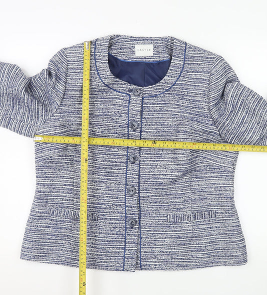 Eastex Women’s Blue Striped Woven Lined Blazer Jacket Size 16