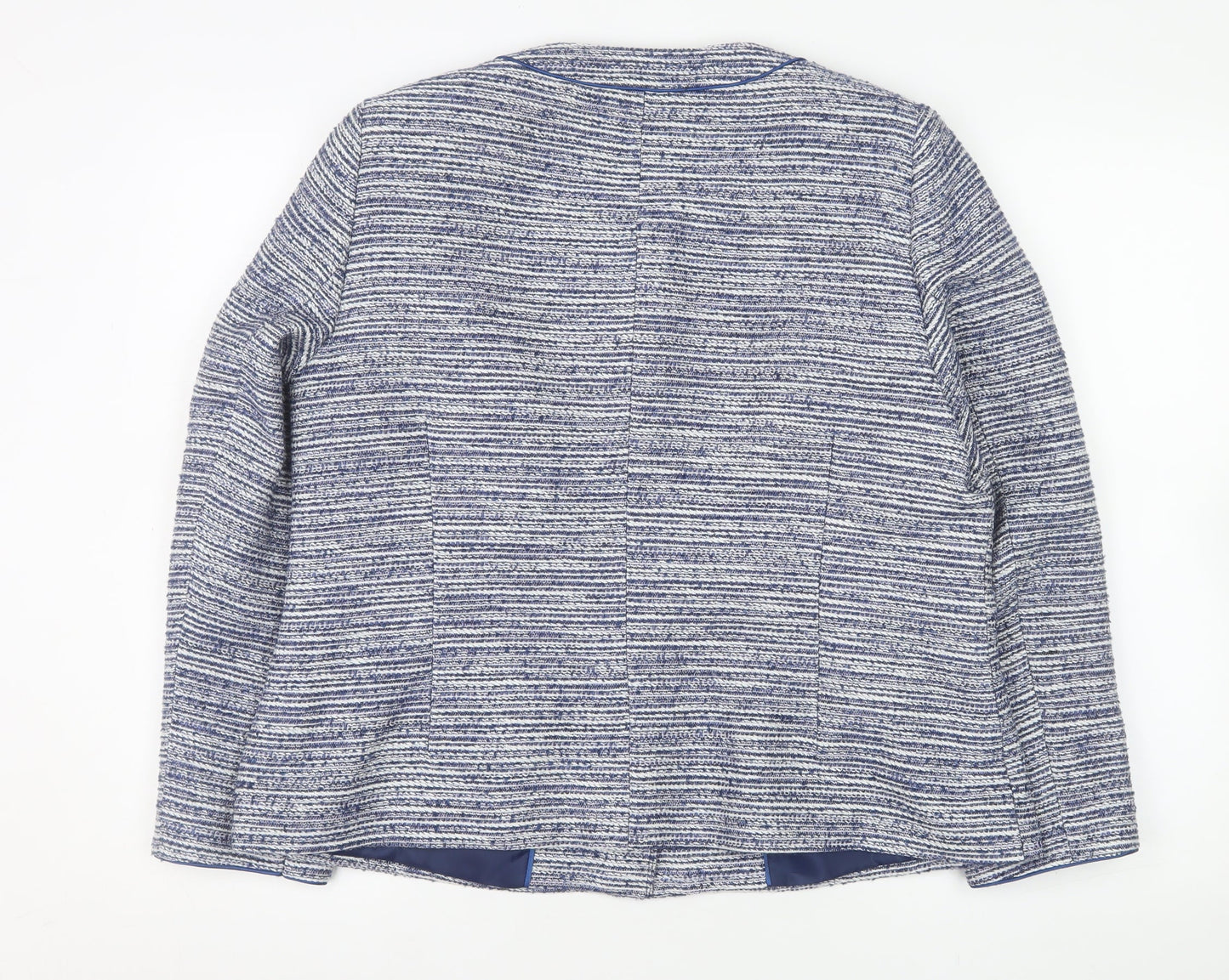 Eastex Women’s Blue Striped Woven Lined Blazer Jacket Size 16