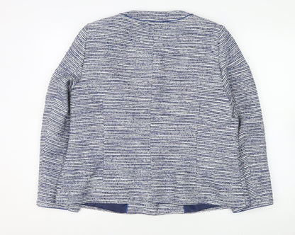 Eastex Women’s Blue Striped Woven Lined Blazer Jacket Size 16