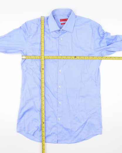 Hugo Boss Men's Blue Slim Fit Long Sleeve Dress Shirt Size 38