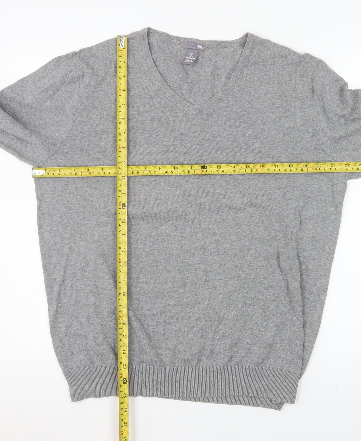 Mens UK Size L H&M Grey Pullover Jumper