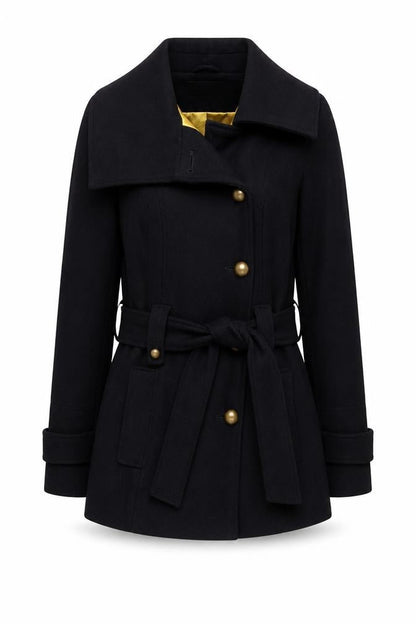 Womens UK Size 10 New Look Black Trench Coat
