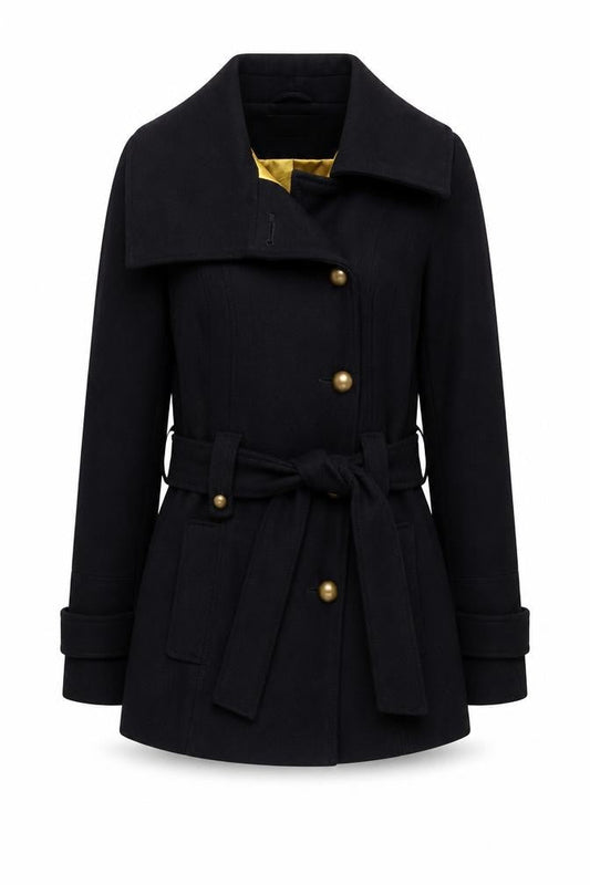 Womens UK Size 10 New Look Black Trench Coat