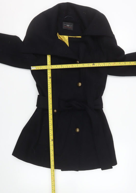 Womens UK Size 10 New Look Black Trench Coat