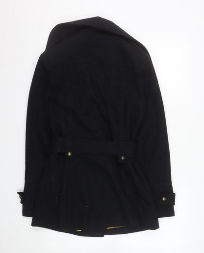 Womens UK Size 10 New Look Black Trench Coat