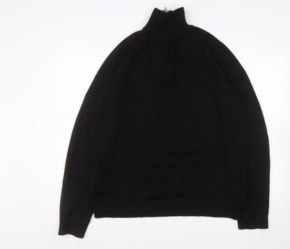 Mens UK Size 2XL JACK & JONES Black Henley Sweatshirt