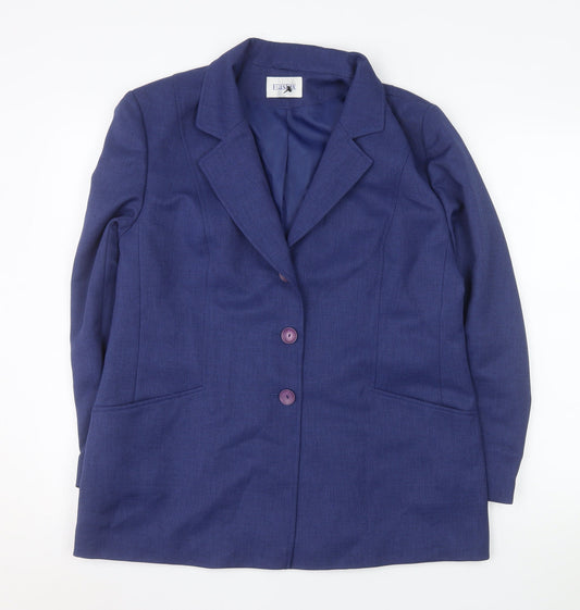 Womens UK Size 16 Eastex Regular Blue Blazer