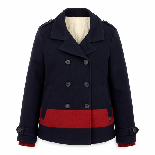 Womens UK Size 2 Maison Scotch Blue Pea Coat