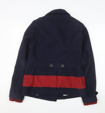 Womens UK Size 2 Maison Scotch Blue Pea Coat