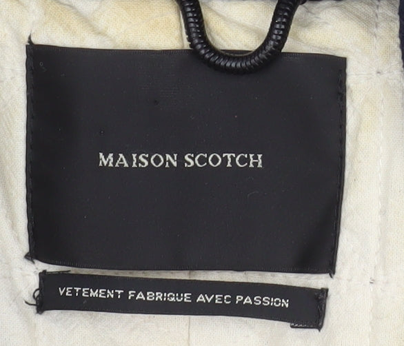 Womens UK Size 2 Maison Scotch Blue Pea Coat