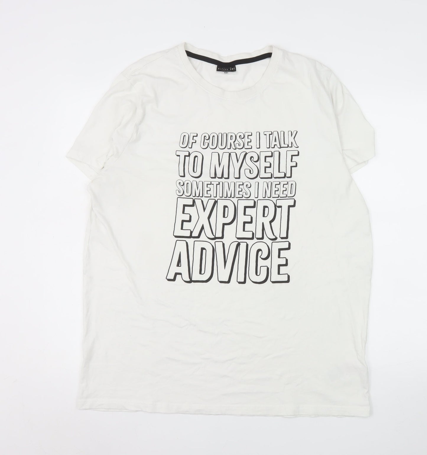 Mens UK Size 2XL Alphar One White  T-Shirt