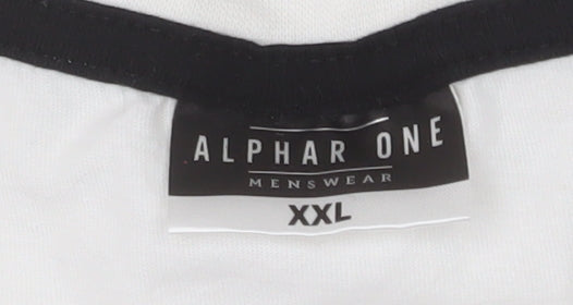 Mens UK Size 2XL Alphar One White  T-Shirt