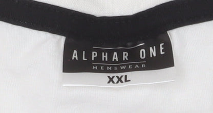 Mens UK Size 2XL Alphar One White  T-Shirt