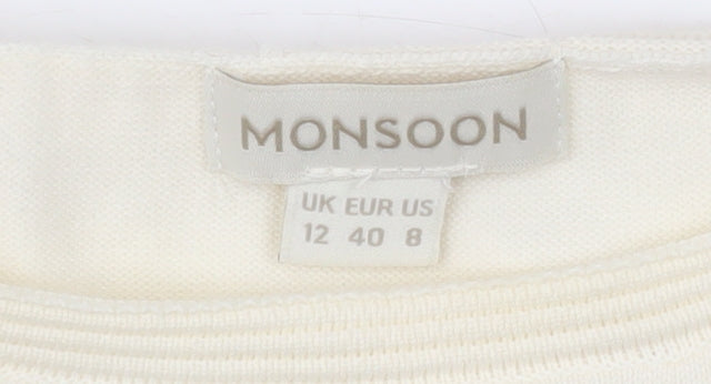 Womens UK Size 12 Monsoon Ivory Basic Blouse