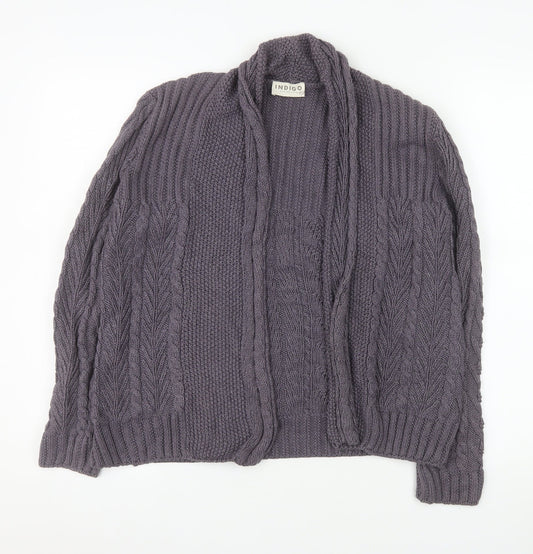 Marks and Spencer Women’s Grey Cable Knit Long Sleeve Open Cardigan Size 8
