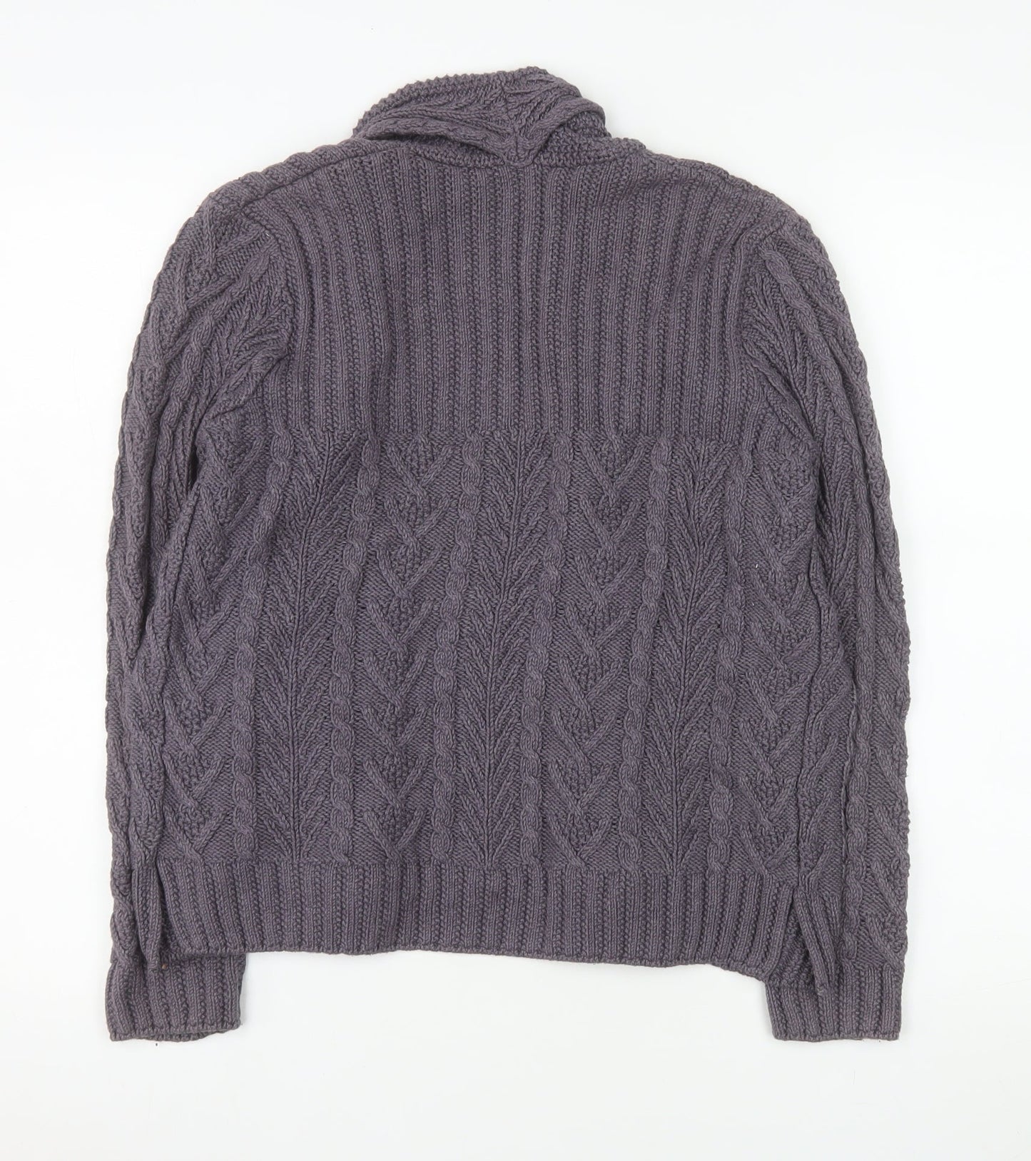 Marks and Spencer Women’s Grey Cable Knit Long Sleeve Open Cardigan Size 8