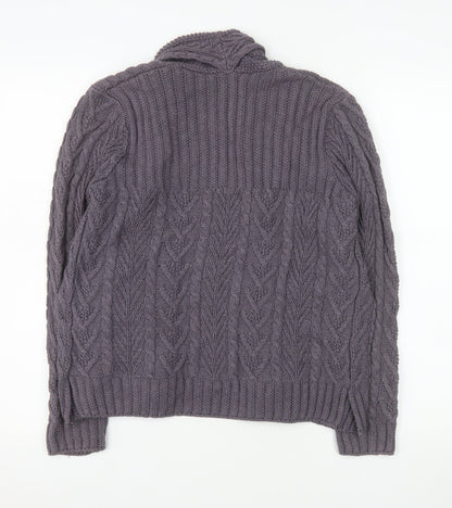 Marks and Spencer Women’s Grey Cable Knit Long Sleeve Open Cardigan Size 8