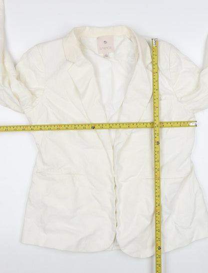 Eliane Rose Women's Ivory Linen Blend Single Breasted Blazer Size 14
