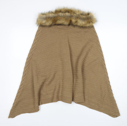 Womens UK Size One Size New Look Beige Poncho