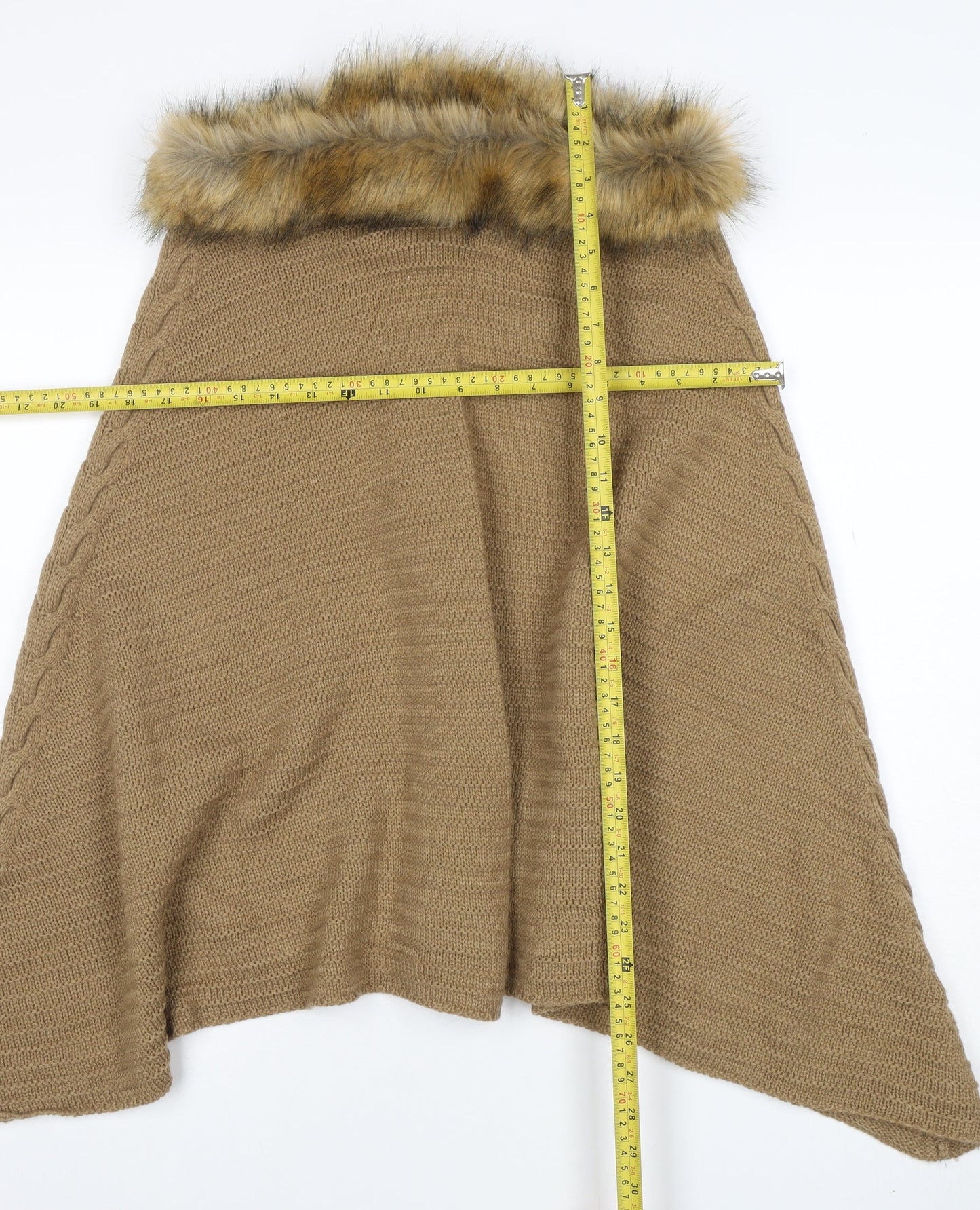 Womens UK Size One Size New Look Beige Poncho