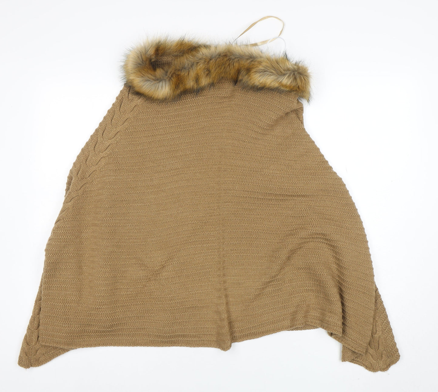 Womens UK Size One Size New Look Beige Poncho