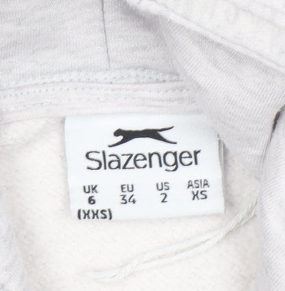 Womens UK Size 2XS Slazenger Grey Pullover Hoodie