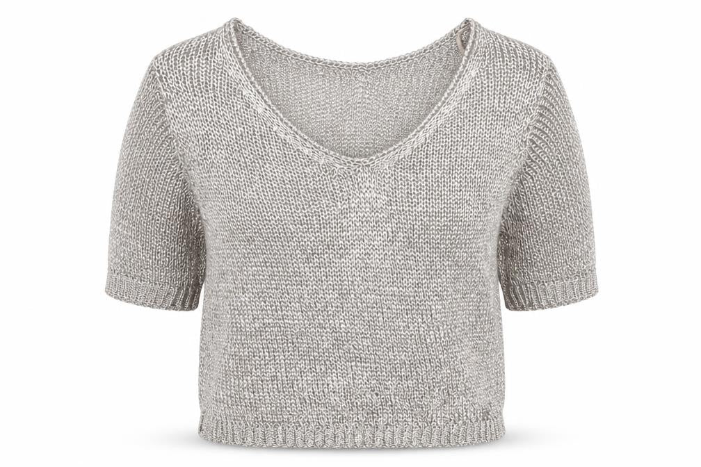 Womens UK Size 8 Topshop Silver Cropped Blouse