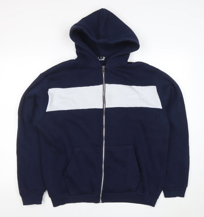 Mens UK Size S boohooMAN Blue Full Zip Hoodie