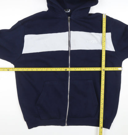 Mens UK Size S boohooMAN Blue Full Zip Hoodie