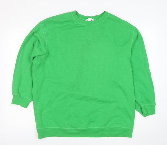 Womens UK Size 12 H&M Green Pullover Sweatshirt