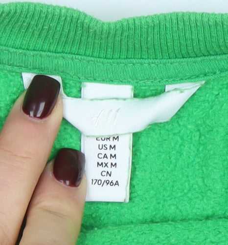 Womens UK Size 12 H&M Green Pullover Sweatshirt