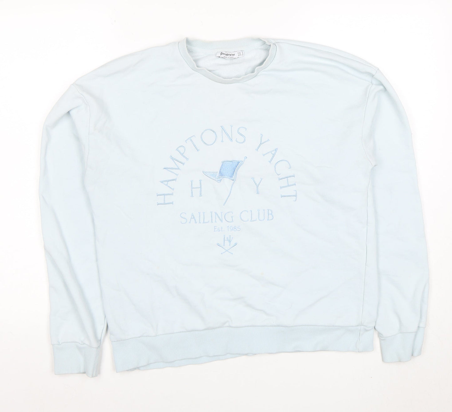 Womens UK Size S Stradivarius Blue Pullover Sweatshirt