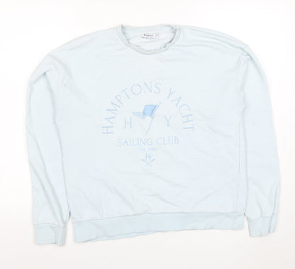 Womens UK Size S Stradivarius Blue Pullover Sweatshirt