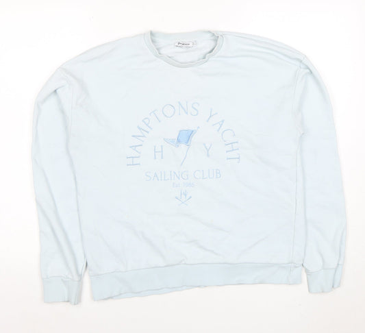 Womens UK Size S Stradivarius Blue Pullover Sweatshirt