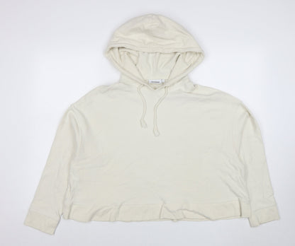 Womens UK Size L Weekday Ivory Pullover Hoodie