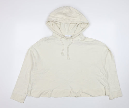 Womens UK Size L Weekday Ivory Pullover Hoodie