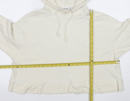 Womens UK Size L Weekday Ivory Pullover Hoodie