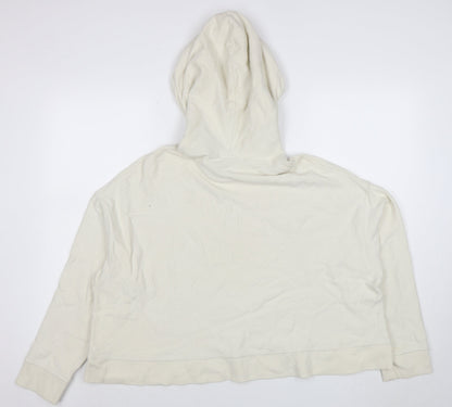 Womens UK Size L Weekday Ivory Pullover Hoodie