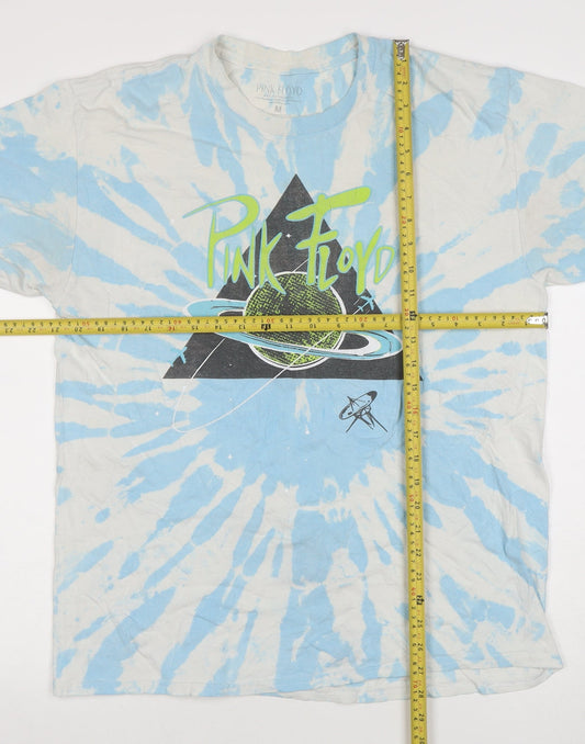 Pink Floyd Men's Blue Tie-Dye Band Graphic T-Shirt M Regular Fit